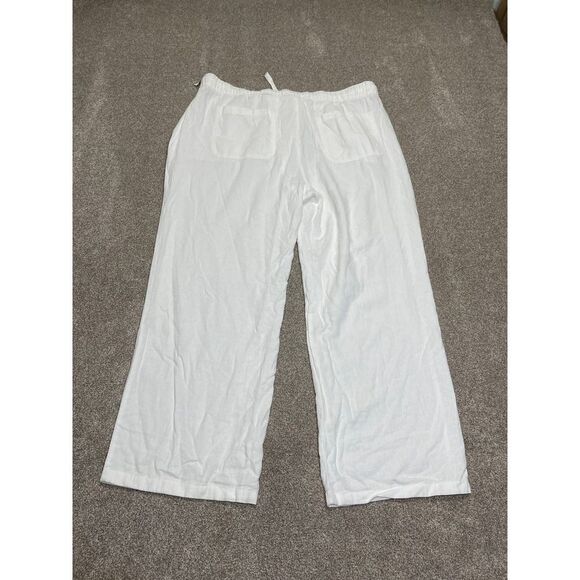 Old navy womens wide leg pull on pants sz X-Large high rise white line blend nwt - Picture 2 of 12